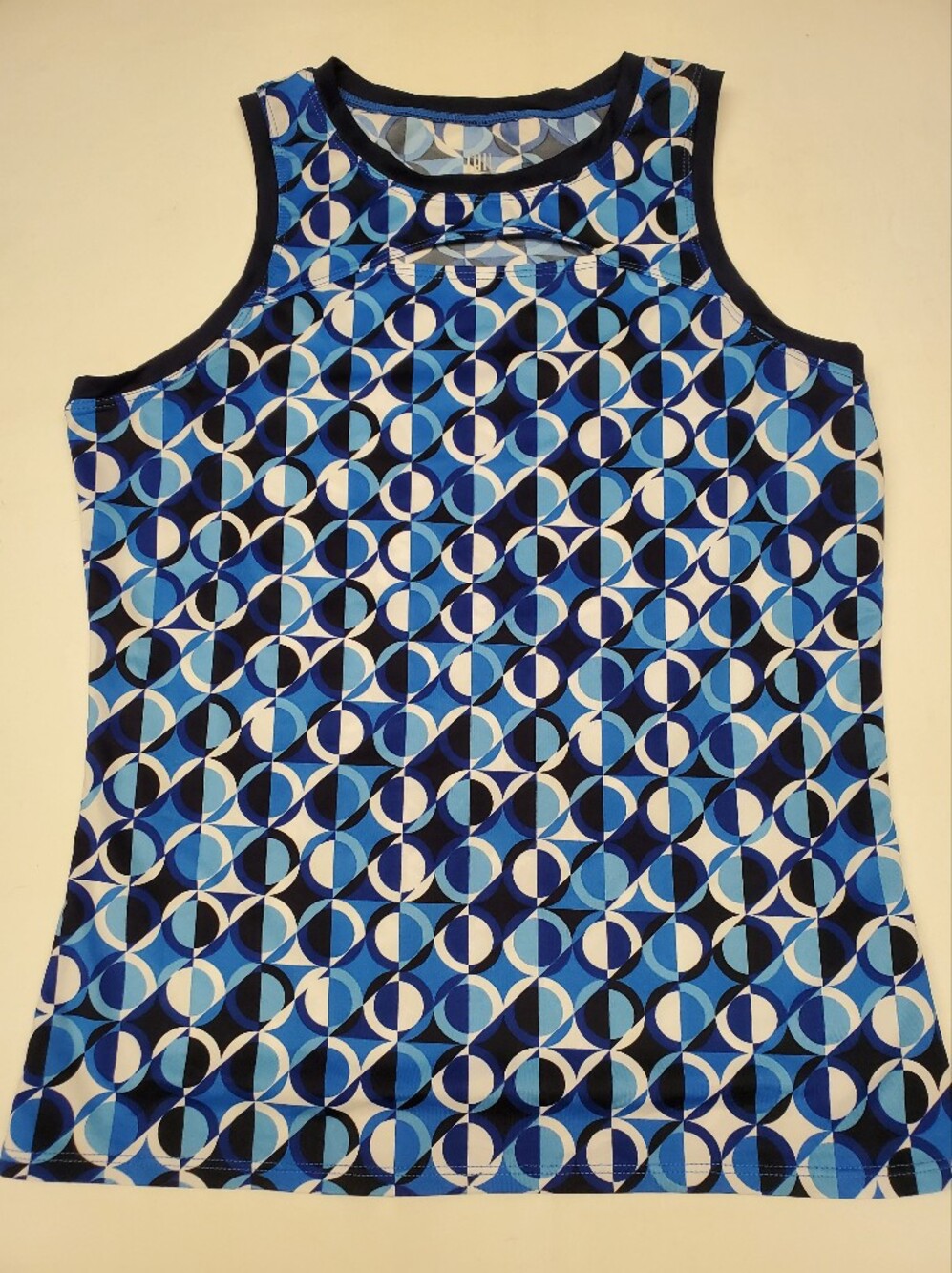 Tail Activewear Tank Top M Blue Geometric Print Sleeveless Golf Tennis Athletic